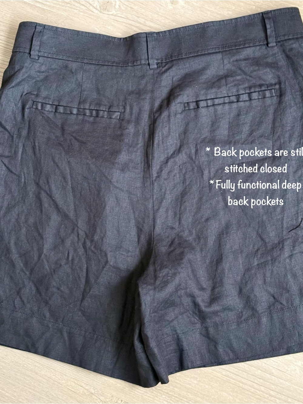 NWOT Everlane The Linen Way-High Short - 100% Linen Black Size 16 - Picture 5 of 11